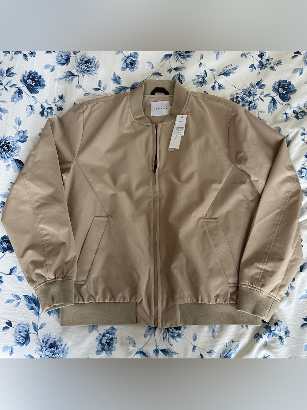 Topman Neutral Beige Bomber Jacket Size XL